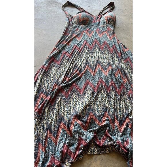 AMERICAN RAG CIE Summer Festival Dress XS Bohemian Handkerchief Hem Wide Straps - Picture 2 of 15